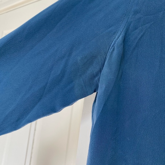 Equipment Blue Silk Blouse - Size Medium - Picture 4 of 5